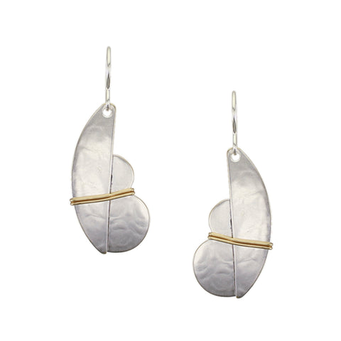 Wire Wrapped Crescent and Cloud Wire Earring