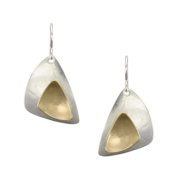 Layered Domed and Dished Rounded Triangles Wire Earring