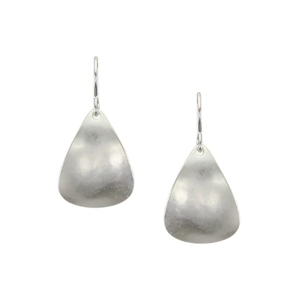 Rounded Triangle with Wave Texture Wire Earring