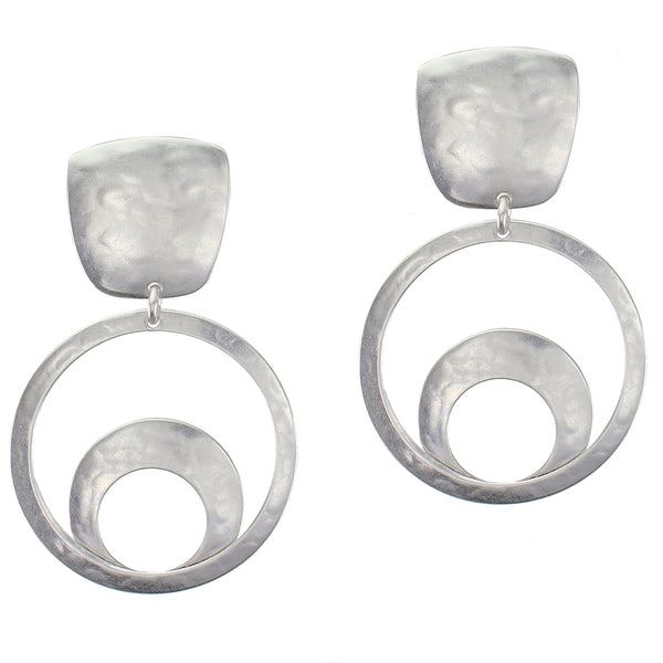 Tapered Square with Large Ring Sunrise Clip Earring