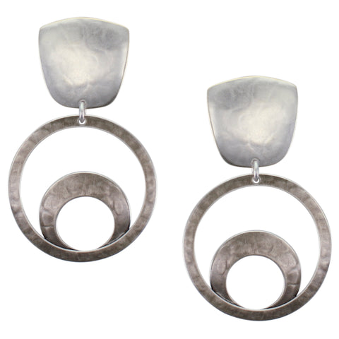 Tapered Square with Large Ring Sunrise Clip Earring