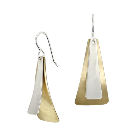 Layered Tapered Rectangles Wire Earring
