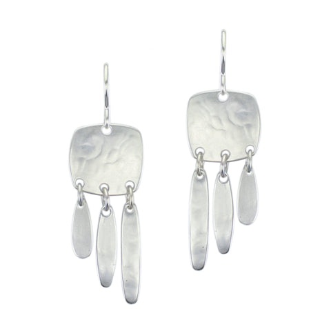 Square with Graduated Fringe Wire Earring