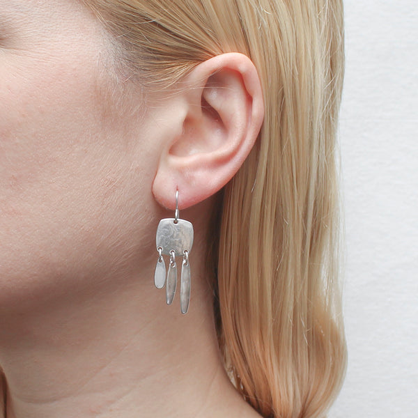 Square with Graduated Fringe Wire Earring