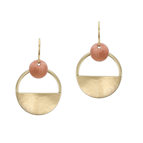 Small Disc with Wire Ring and Semi-Circle Wire Earring