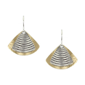 Textured Fans Wire Earring