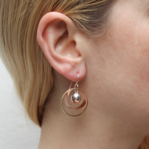 Wire Ring with Rim and Bead Wire Earring