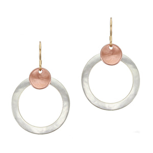 Ring with Small Dished Disc Wire Earring