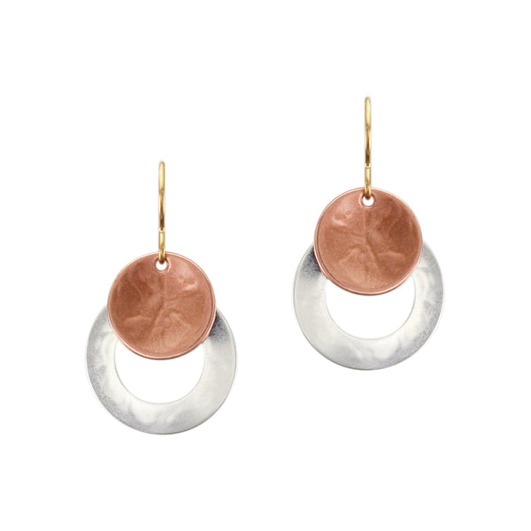 Dished Disc with Ring Wire Earring