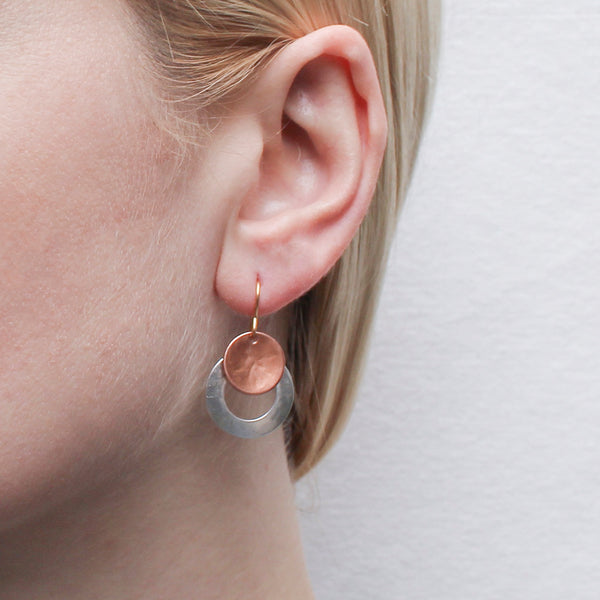 Dished Disc with Ring Wire Earring