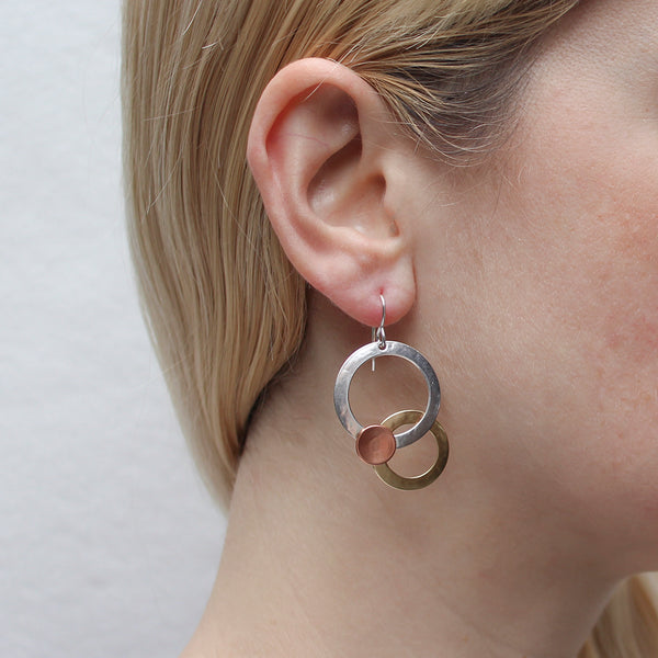 Large Layered Rings with Dished Disc Earring