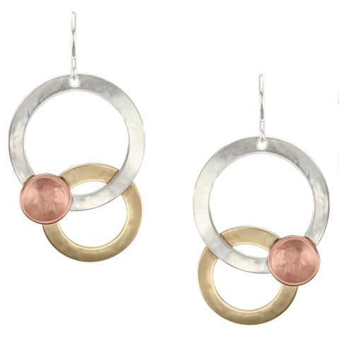 Large Layered Rings with Dished Disc Earring