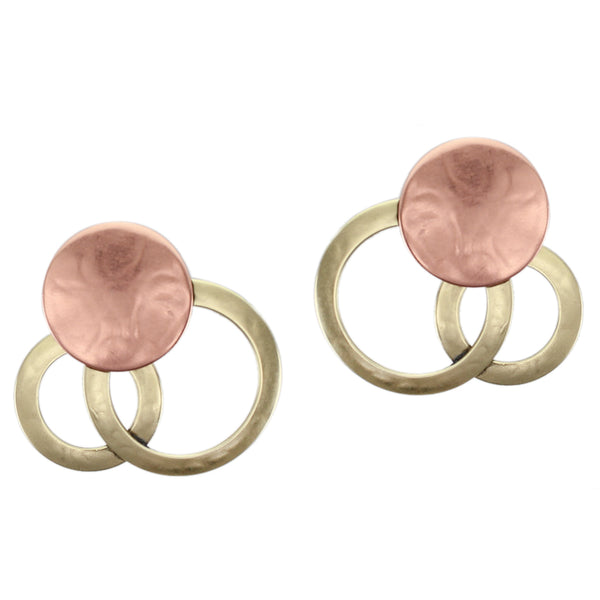 Large Layered Rings with Medium Disc Clip Earring