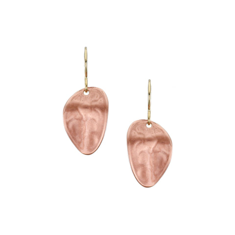 Small Hammered Petal Wire Earring