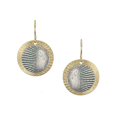 Layered Textured Discs Wire Earring