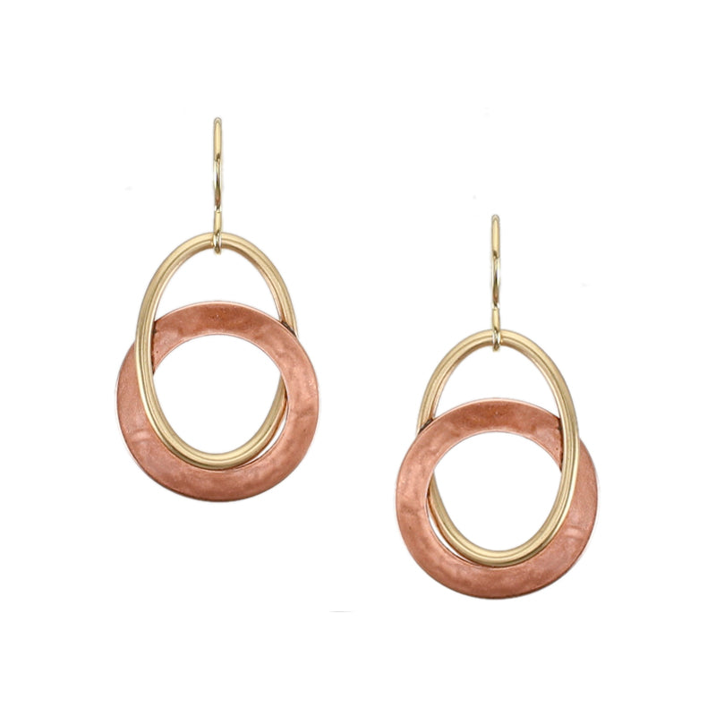 Ring with Perpendicular Interlocking Oval Wire Ring Wire Earring
