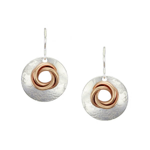 Cutout Disc with Knot Wire Earring