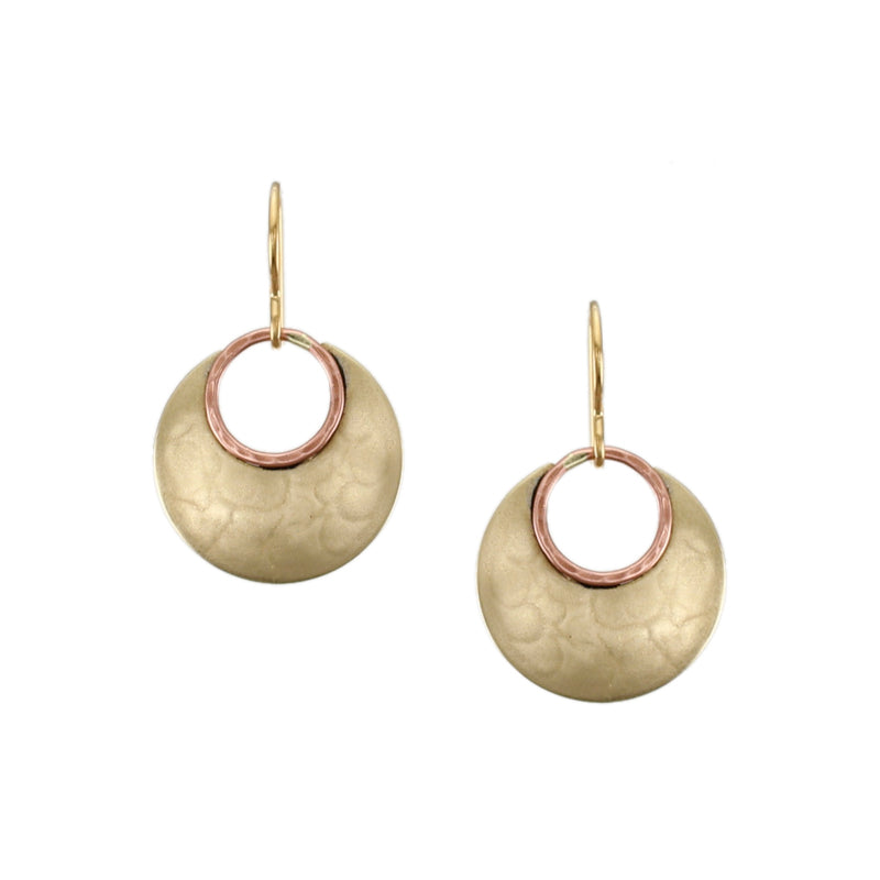 Small Cutout Disc with Hammered Wire Earring