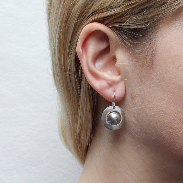 Ring with Grey Pearl Wire Earring