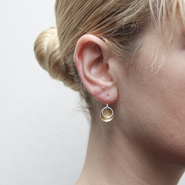 Extra Small Dished Disc with Ring Wire Earring