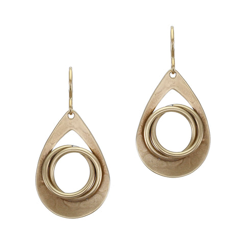 Cutout Teardrop with Thin Knot Wire Earring