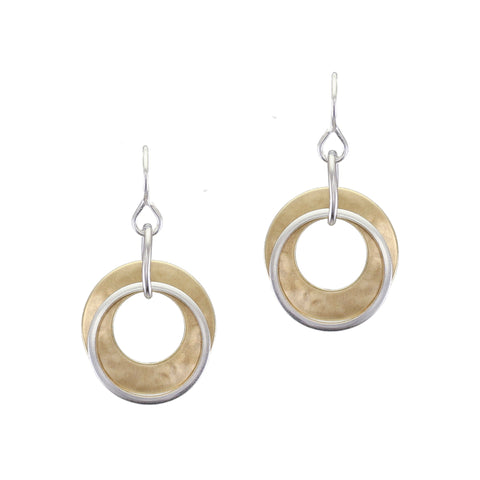 Small Wide Ring with Thin Ring Wire Earring