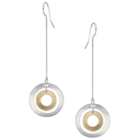 Extended Cutout Discs Drop Wire Earring