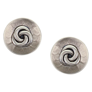 Dished Disc with Knot Clip or Post Earring
