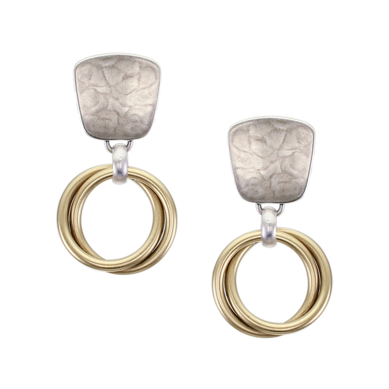 Small Tapered Square with Thin Knot Post Earring