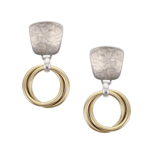 Small Tapered Square with Thin Knot Post Earring