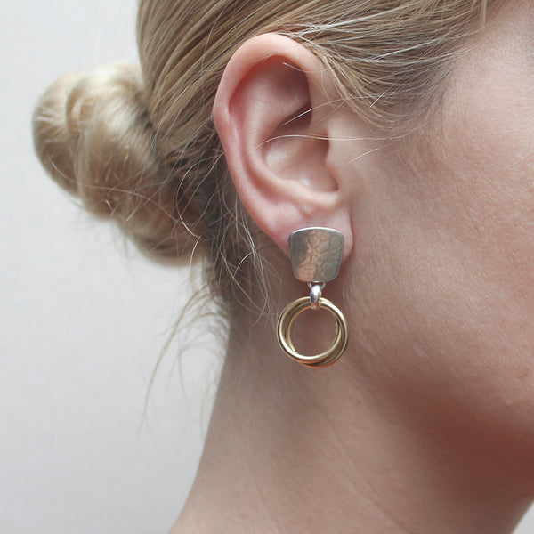 Small Tapered Square with Thin Knot Post Earring