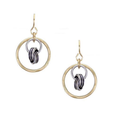 Small Rings with Suspended Knot Wire Earring
