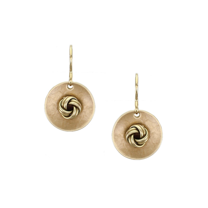 Small Dished Disc with Knot Wire Earring