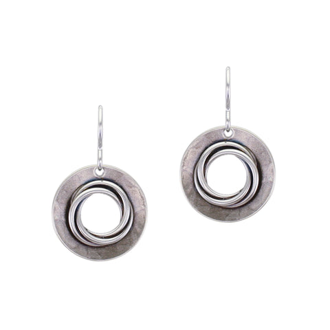 Small Dished Ring with Thin Knot Wire Earring