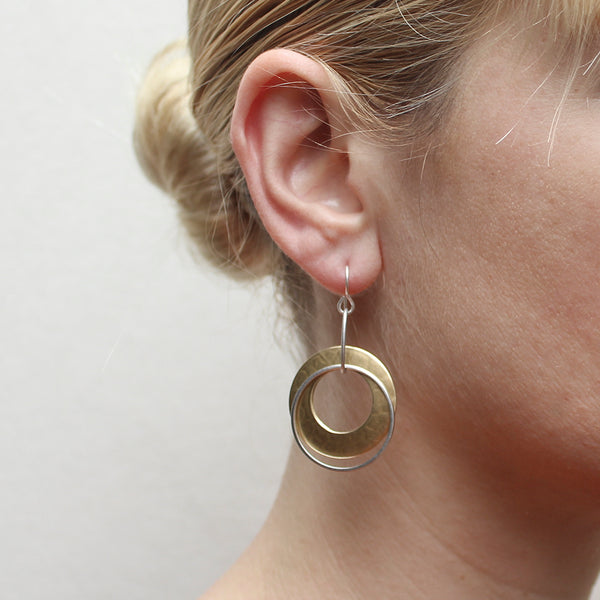 Large Wide Ring with Thin Ring Wire Earring