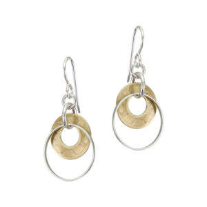 Cutout Disc with Thin Ring Wire Earring