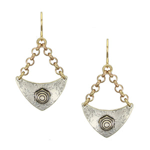 Suspended Shield with Hexagon Wire Earring
