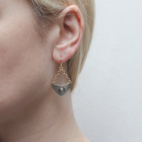 Suspended Shield with Hexagon Wire Earring