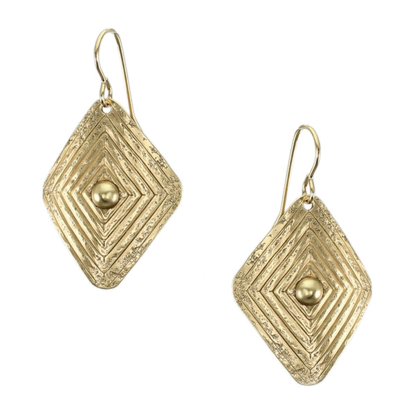 Patterned Rounded Diamond Wire Earring