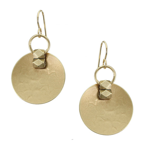 Medium Dished Disc with Beads and Ring Wire Earring