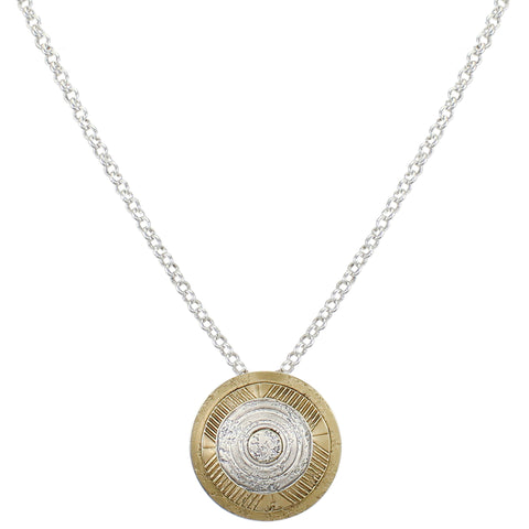 Large Patterned Discs Medallion Necklace