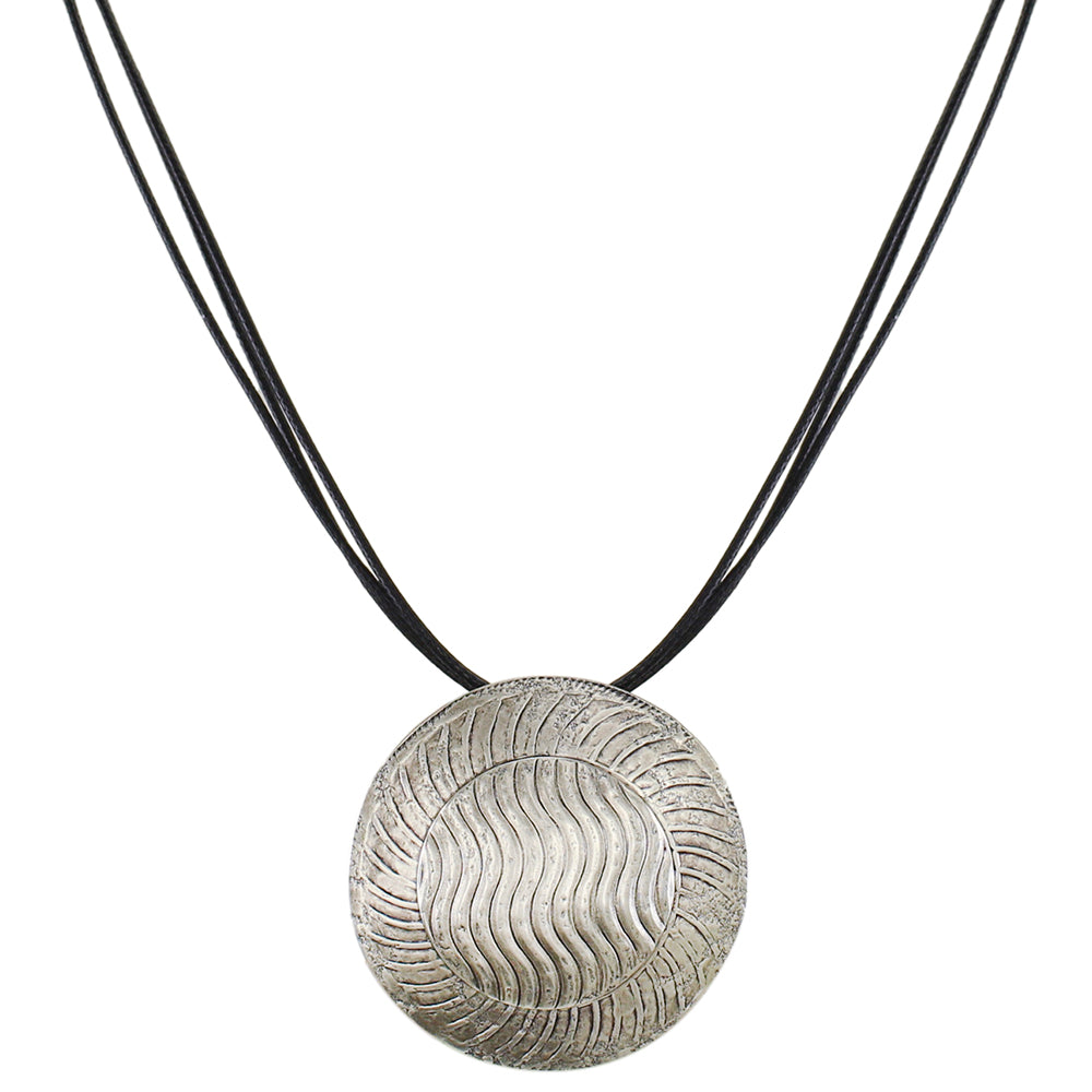 Domed Patterned Medallion Necklace
