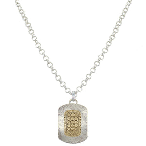 Patterned Rounded Rectangle Necklace