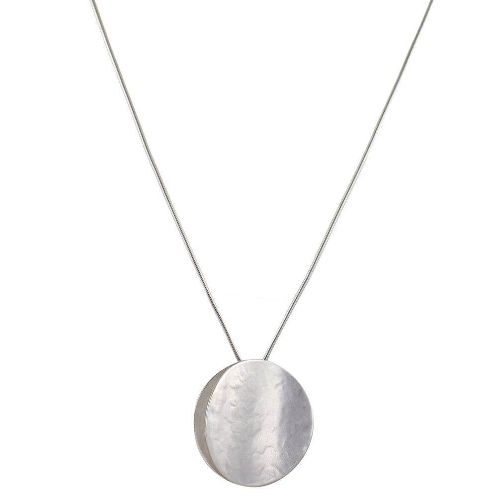 Large Back To Back Concave Discs Long Necklace