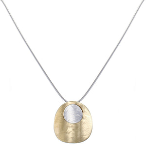 Large Layered Curved Discs Necklace