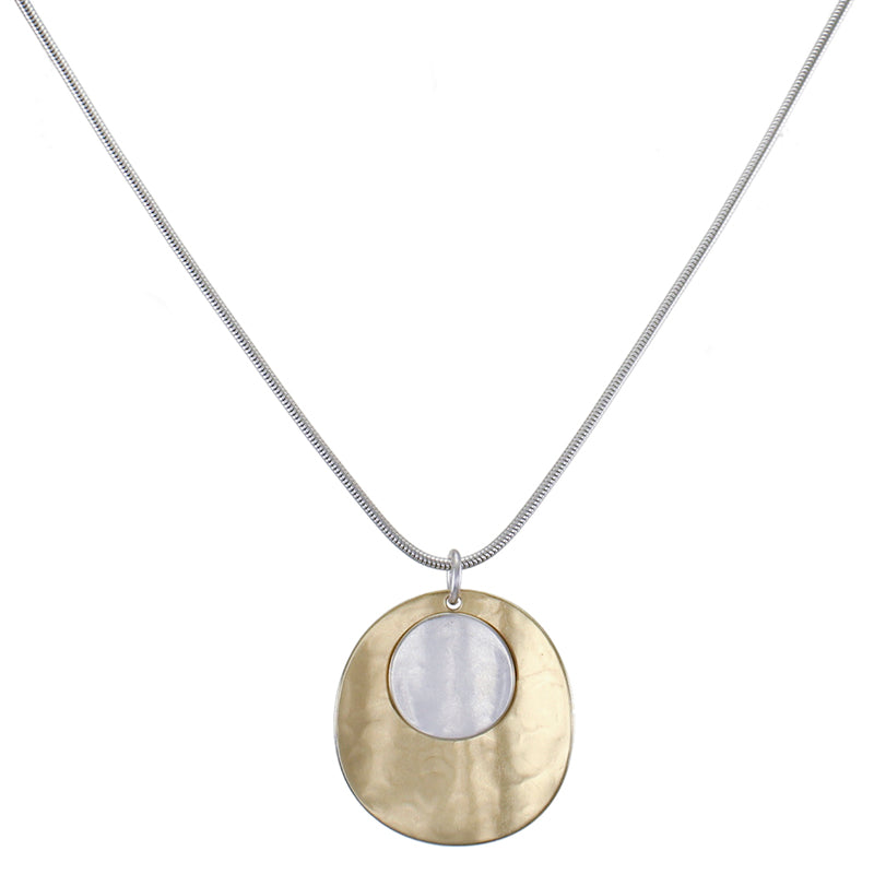 Small Layered Curved Discs Necklace