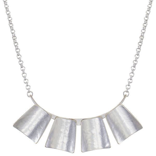 Five Curved Tapered Rectangles Necklace