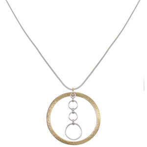 Wide Ring with Tiered Rings Necklace