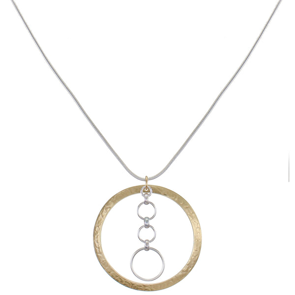 Wide Ring with Tiered Rings Necklace