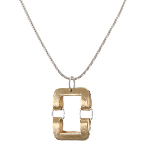 Hinged and Folded Square Rings Necklace